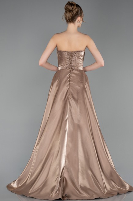 Long Cappuccino Beaded Evening Dress ABU6125