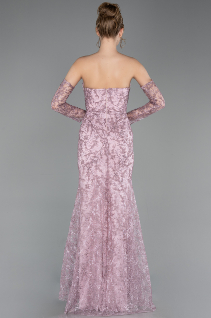 Long Powder Color Laced Evening Dress ABU6159