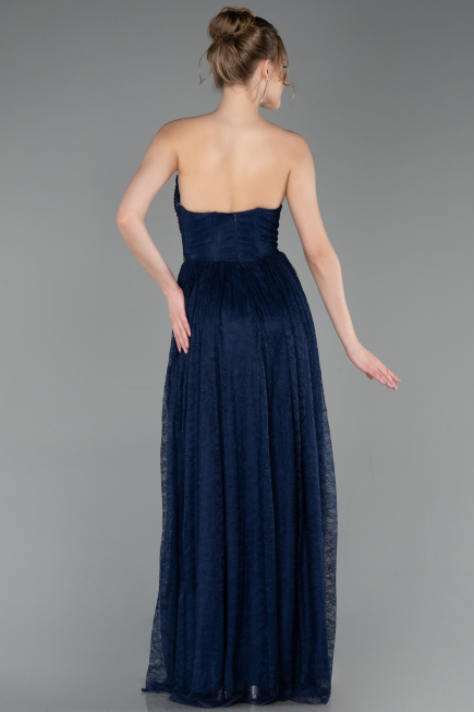 Long Navy Blue Dantelle Prom Gown ABU6160