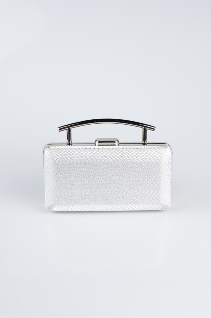 Silver Patterned Evening Bag SH861