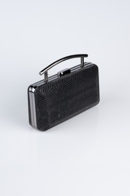 Black Patterned Evening Bag SH861