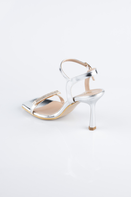 Silver Leather Evening Shoe AB2117