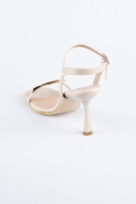 Beige Leather Evening Shoe ABD2116