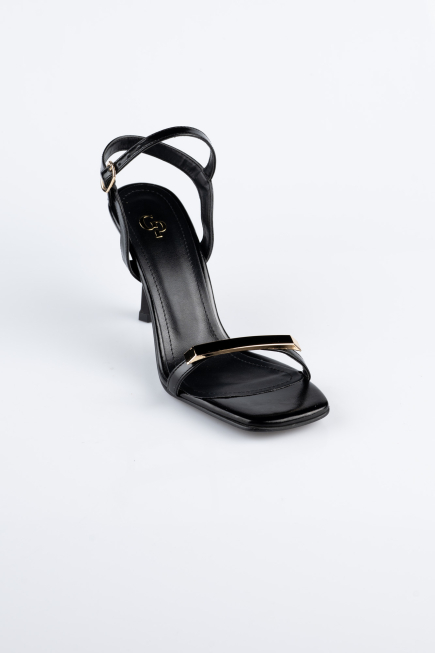 Black Leather Evening Shoe ABD2116