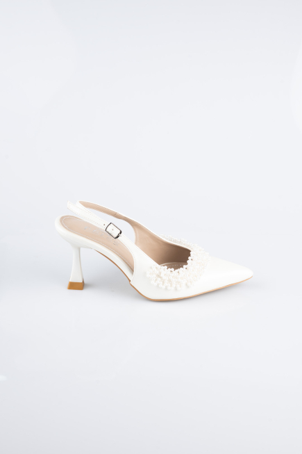White Leather Evening Shoe AB2119
