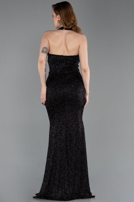 Long Black Beaded Mermaid Prom Dress ABU6165