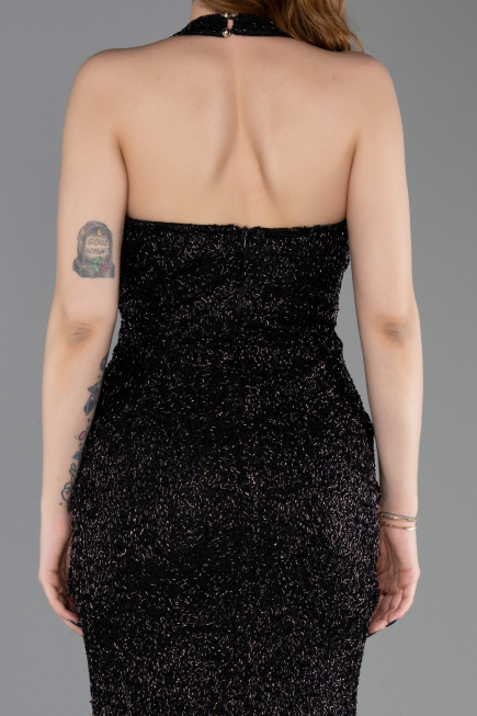 Long Black Beaded Mermaid Prom Dress ABU6165