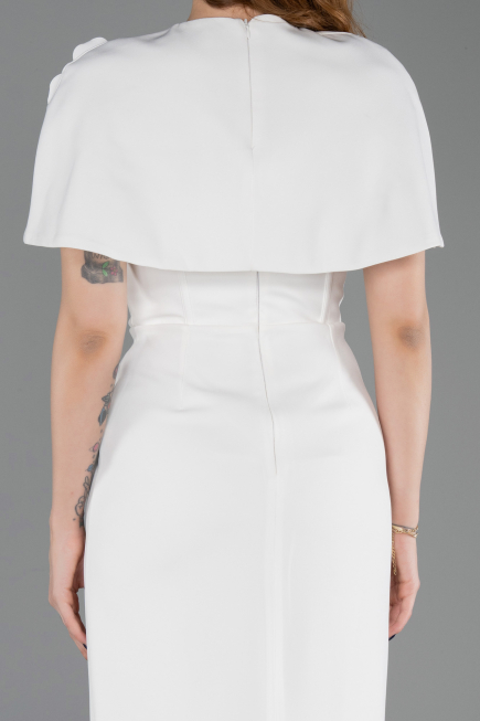 Midi White Party Dress ABK2628