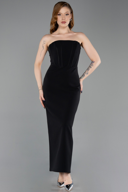 Midi Black Party Dress ABK2628