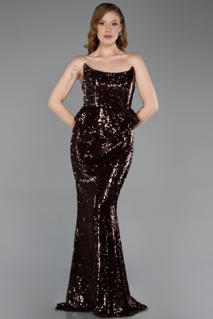 Long Brown Mermaid Prom Dress ABU5721