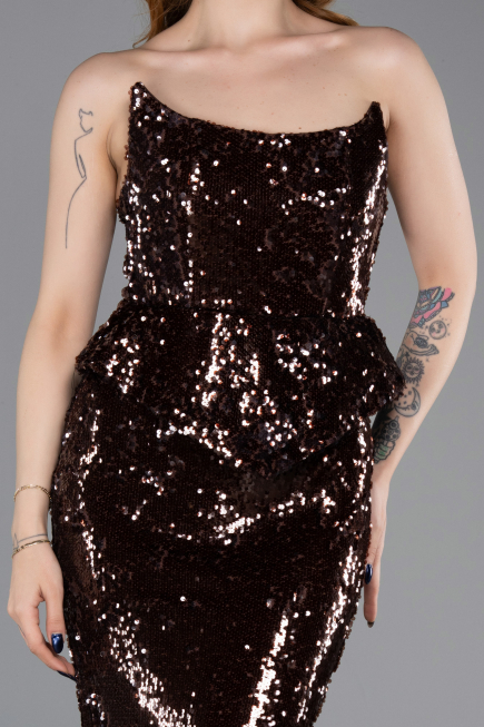 Long Brown Mermaid Prom Dress ABU5721