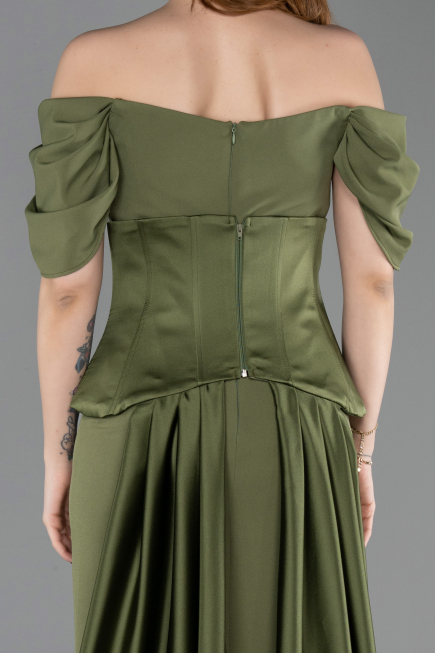 Long Olive Drab Evening Dress ABU6167