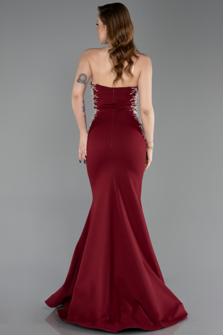 Long Burgundy Mermaid Evening Gown ABU6168