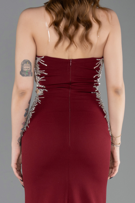 Long Burgundy Mermaid Evening Gown ABU6168