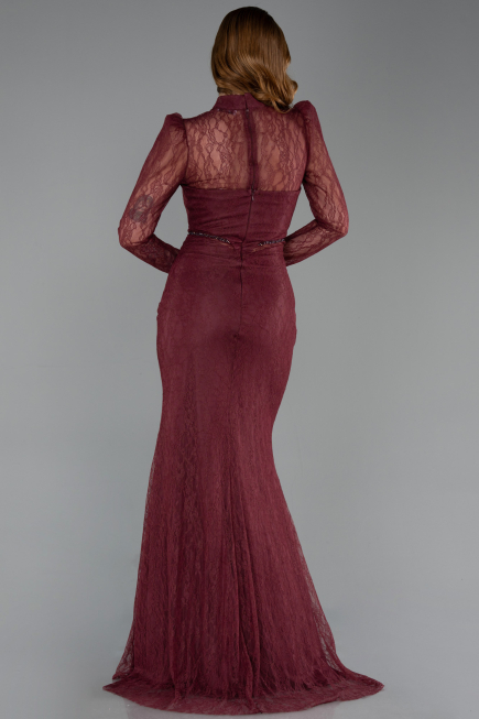 Long Burgundy Dantelle Evening Gown ABU6169