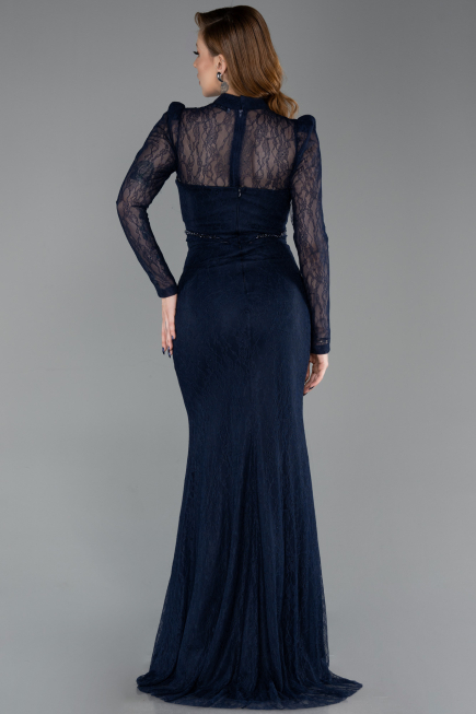 Long Navy Blue Dantelle Evening Gown ABU6169