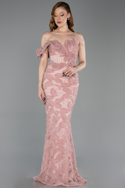 Long Powder Color Evening Dress ABU6059