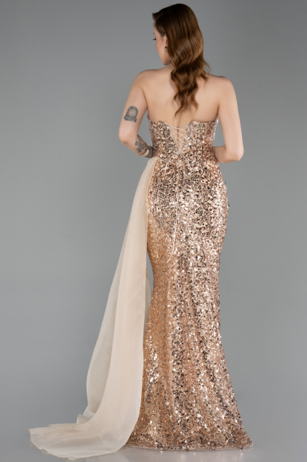 Long Gold Scaly Evening Dress ABU6173