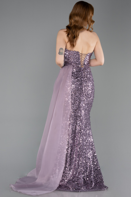Long Lavender Scaly Evening Dress ABU6173