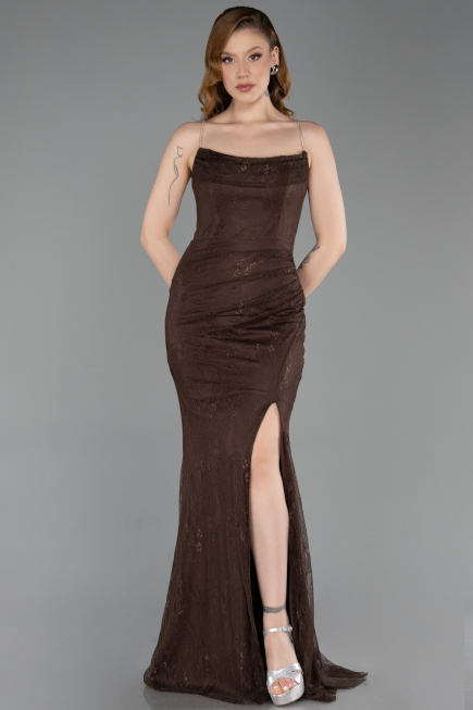 Long Brown Dantelle Prom Gown ABU6172
