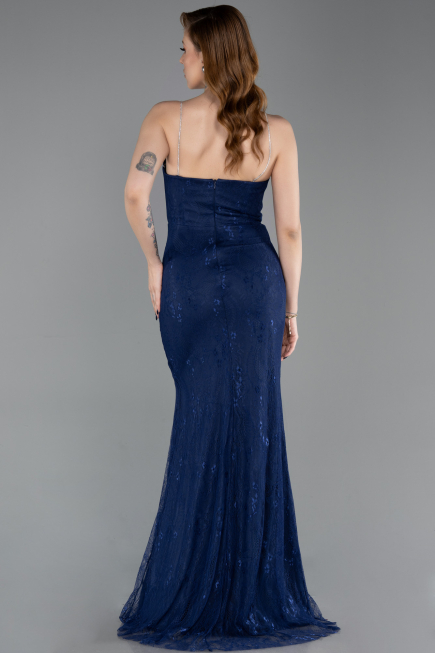 Long Navy Blue Dantelle Prom Gown ABU6172