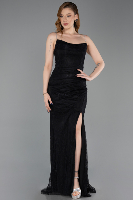 Long Black Dantelle Prom Gown ABU6172