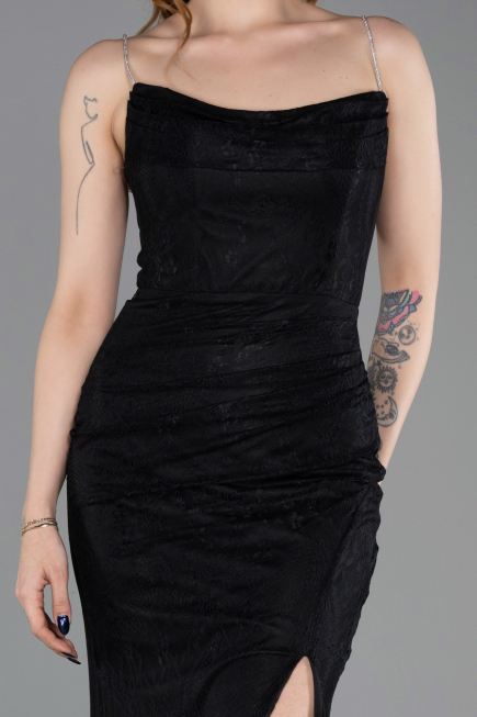 Long Black Dantelle Prom Gown ABU6172