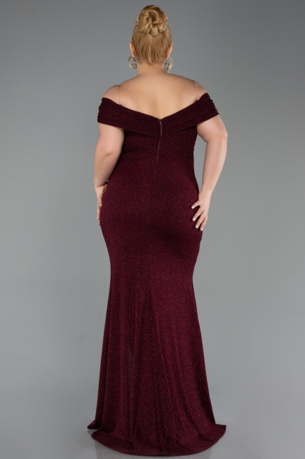 Long Burgundy Plus Size Evening Gown ABU5714