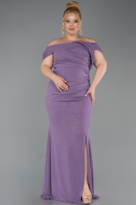 Lavender Long Plus Size Evening Gown ABU5714