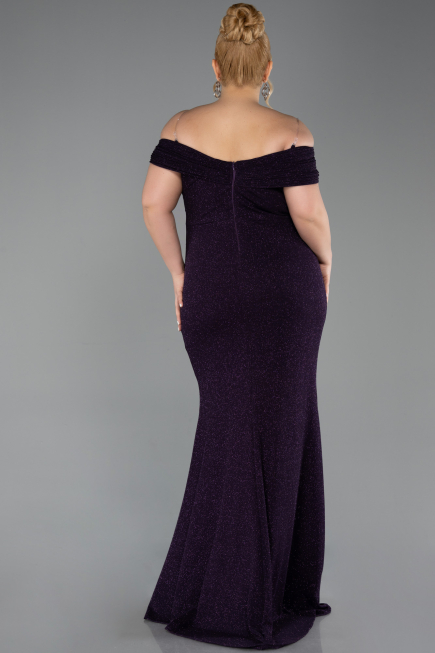 Purple Long Plus Size Evening Gown ABU5714