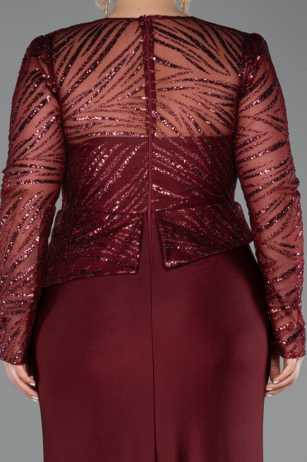 Long Burgundy Plus Size Evening Dress ABU6183