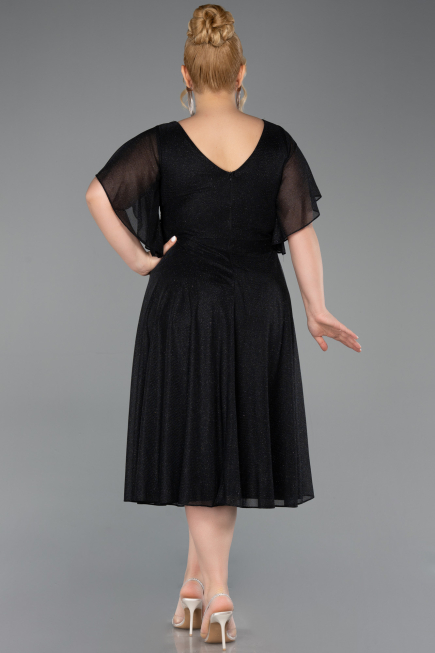 Midi Black Plus Size Cocktail Dress ABK2622