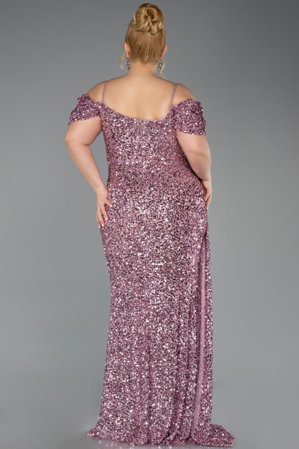 Powder Color Long Plus Size Evening Gown ABU5232