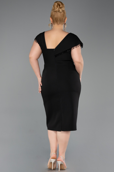 Midi Black Plus Size Cocktail Dress ABK2632
