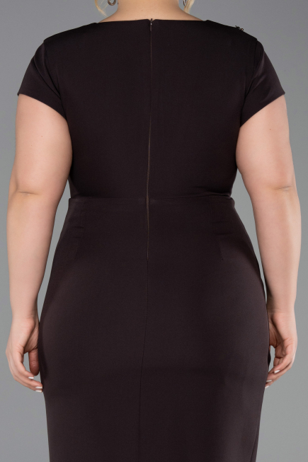 Midi Brown Plus Size Cocktail Dress ABK2614