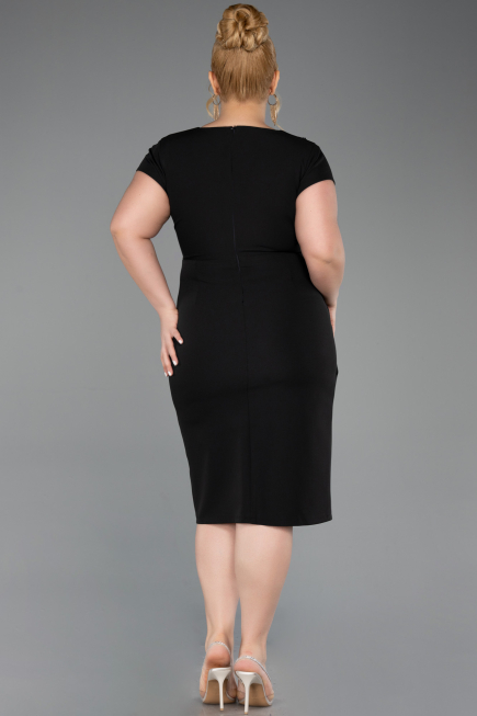 Midi Black Plus Size Cocktail Dress ABK2614