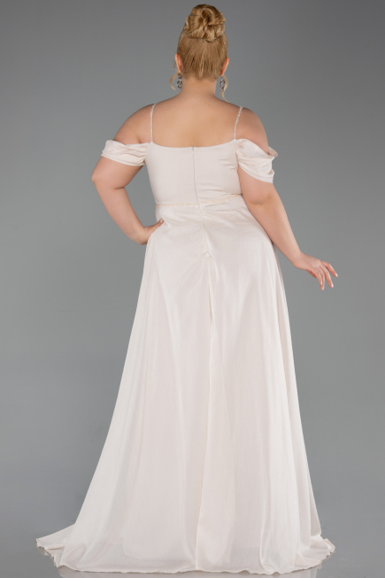 Long Beige Formal Plus Size Dress ABU6185