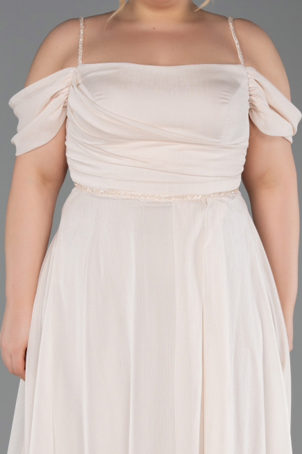 Long Beige Formal Plus Size Dress ABU6185