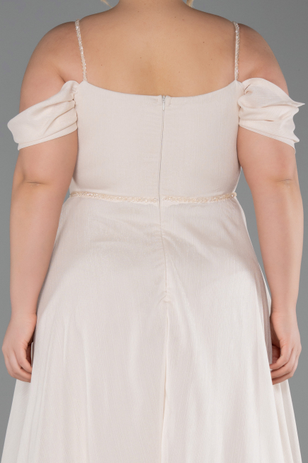 Long Beige Formal Plus Size Dress ABU6185