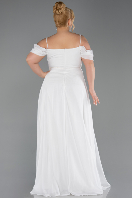 Long White Formal Plus Size Dress ABU6185