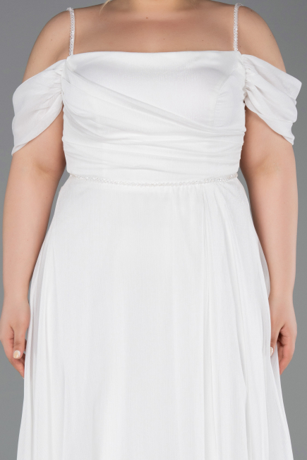 Long White Formal Plus Size Dress ABU6185