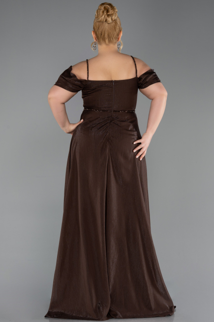 Long Brown Formal Plus Size Dress ABU6185