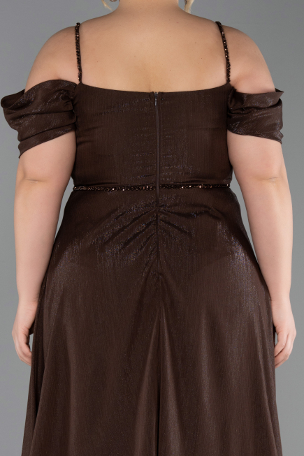 Long Brown Formal Plus Size Dress ABU6185