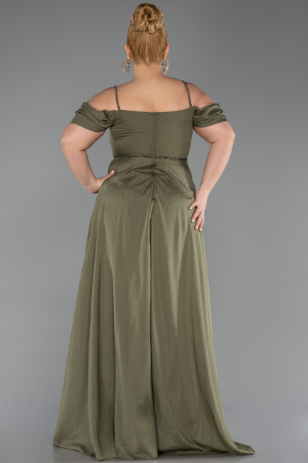 Long Olive Drab Formal Plus Size Dress ABU6185