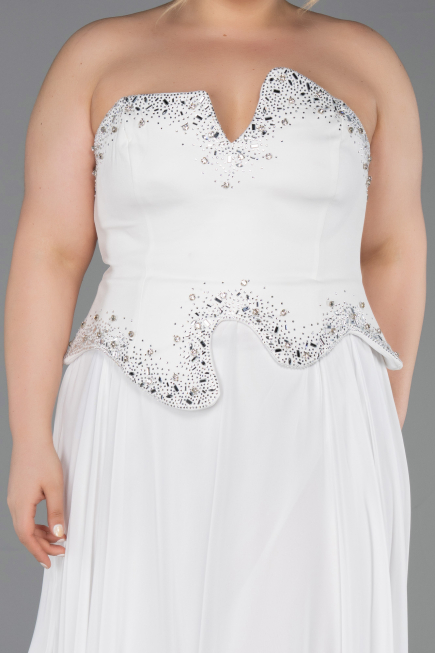 Long White Chiffon Evening Dress ABU6188