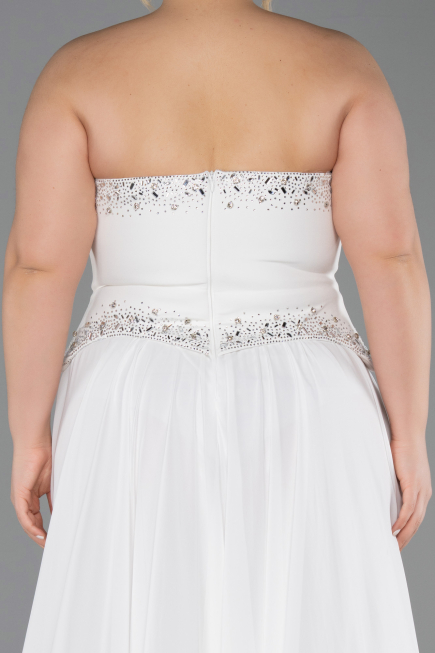 Long White Chiffon Evening Dress ABU6188