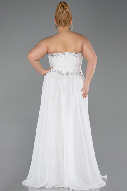 Long White Chiffon Evening Dress ABU6188
