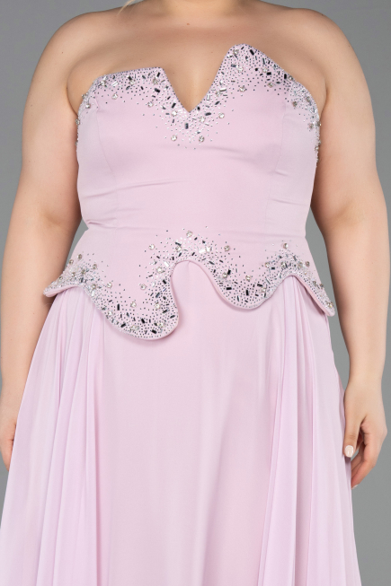 Long Powder Color Chiffon Evening Dress ABU6188