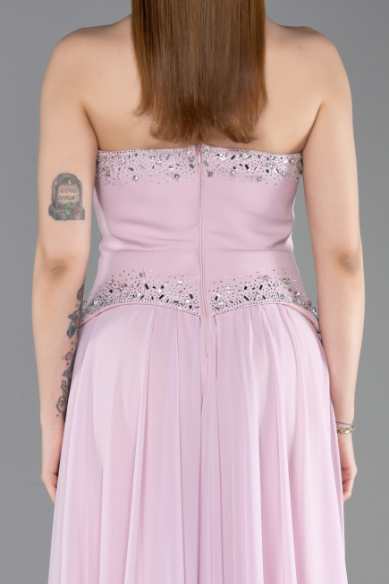 Long Powder Color Chiffon Evening Dress ABU6188