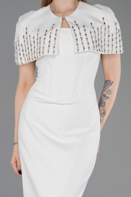 Long White Evening Dress ABU5889